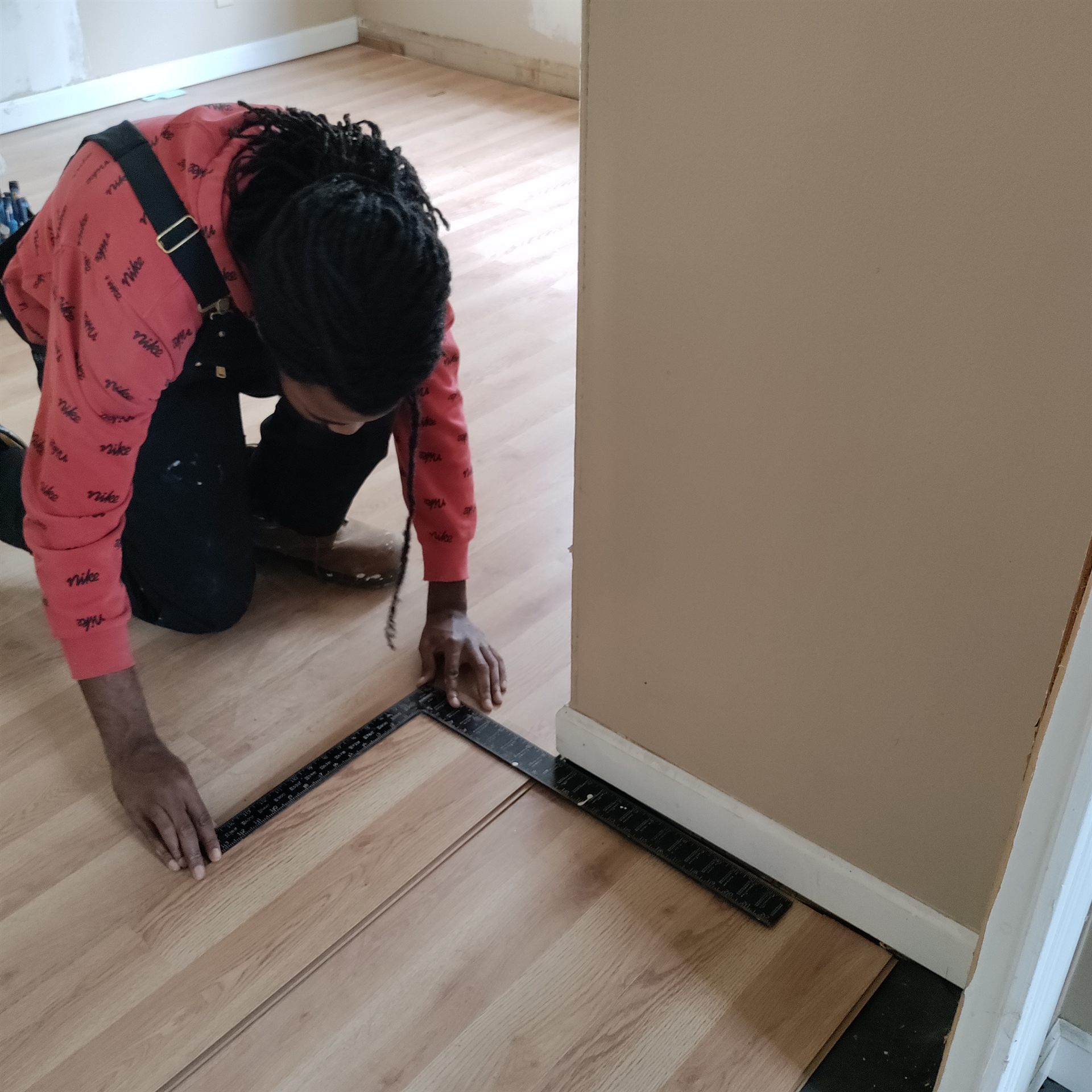 Participants working together during a neighborhood improvement project